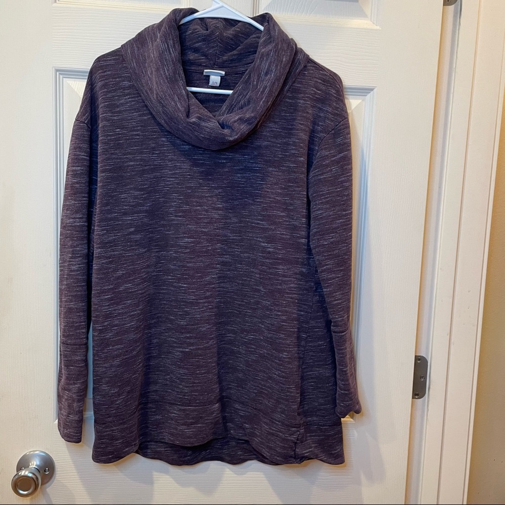 Purple Cowl Neck Sweater